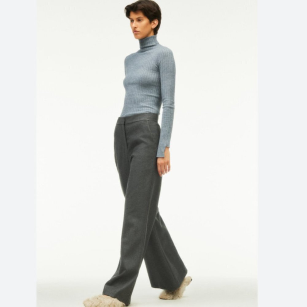Zara Womens Grey Wide Leg 100% Wool Dress Pants Size‎ XS NWT